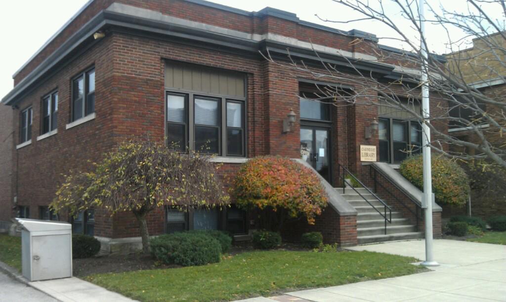 Photograph showing the front of the Rockford Carnegie Library building